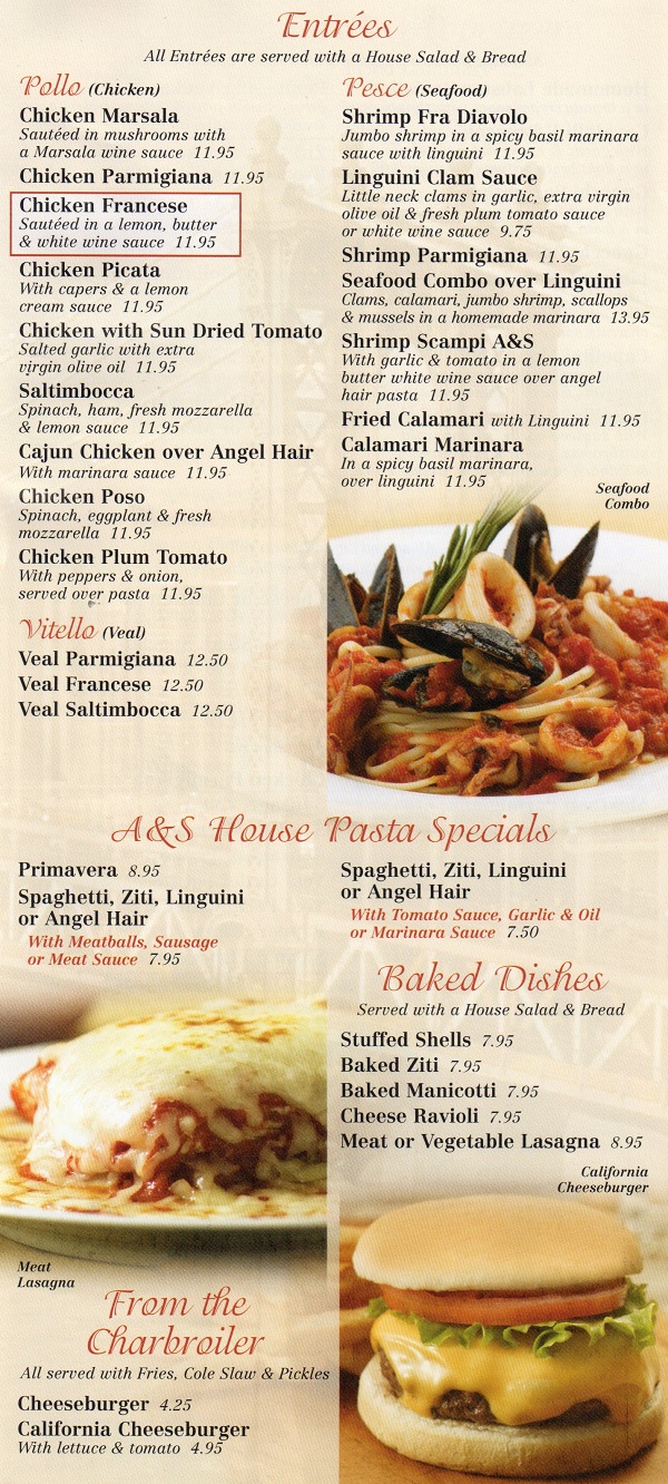 A & S Pizza and Restaurant in Old Bridge Menu